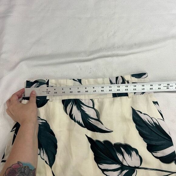 Ann Taylor Cream Tropical Palm Linen Blend Pocket Pencil Skirt Sz 8 Women’s NWT - Picture 7 of 8